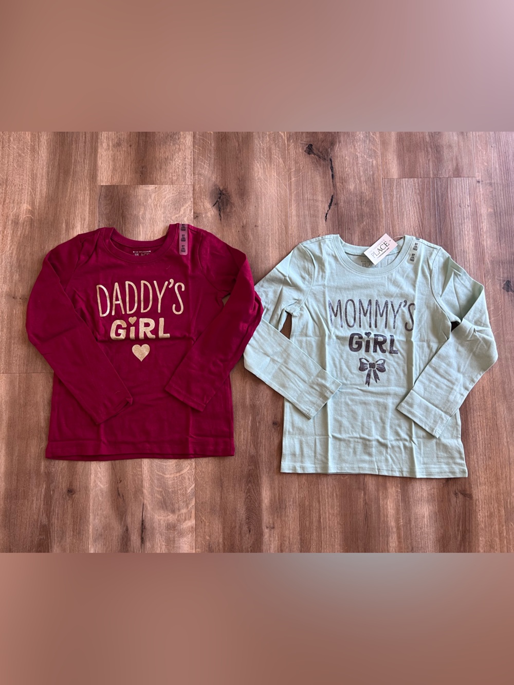 NWT Bundle The Children’s Place Girl Long Sleeve Graphic Tee 5T Mommy Daddy